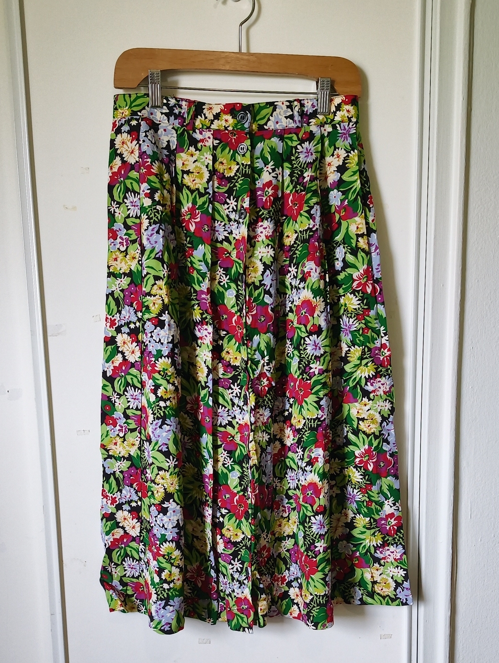 Vintage Liz Claiborne Floral A-Line Midi Skirt - Size 10